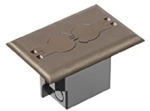 Arlington Industries FLBRF101BR-1 Retrofit Electrical Floor Box with Flip Lids for Existing Floors, Dark Brown, 1-Pack
