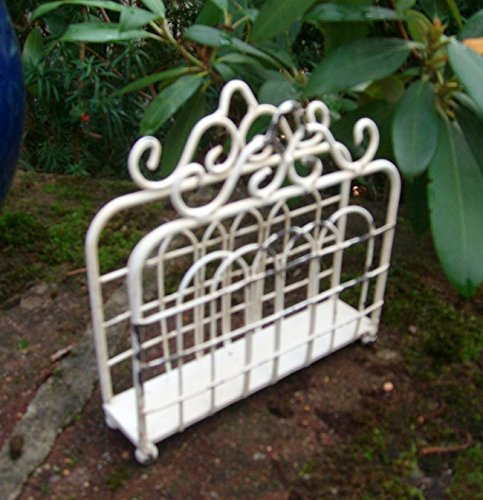 Deko-Impresion Serviettenhalter, Serviettenständer, Ablage, Eisen, weiß, Landhausstil
