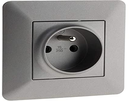 Zenitech - Prise 2P+T 16A Titanium - Artezo