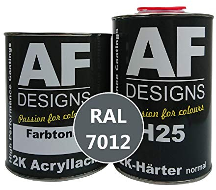 Alex Flittner Designs 2K Lack 3 kg Set RAL 7012 BASALTGRAU matt Holz Maschinen Industrielack LKW NFZ
