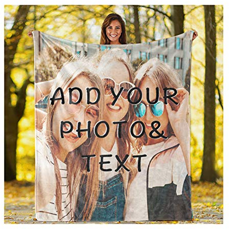 JINFU Fotodecke Personalisiert,Fotodecke mit Eigenem Foto Name Super Weich - Decke Selbst Gestalten Bedrucken Lassen Kuscheldecke Personalisierte Geschenk fotodecke (200x150cm)