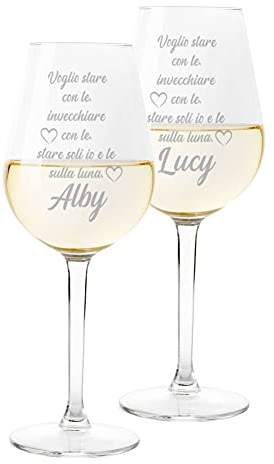 Colorfamily Paire de Verres à Vin Personnalisés - Set de 2 Verres avec Nom Je Veux Être avec Toi - Verre en Verre de 500 ml
