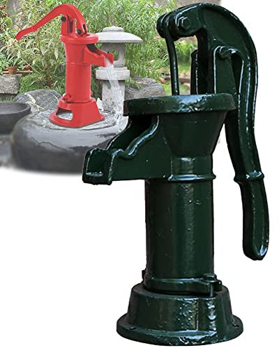 DYK&NX Pompa a Mano per Fontana in Ghisa, Decorativa Pompa Manuale, Pompa dell'Acqua Classica in Stile Vintage, Utilizzata in Stagni, Cortili E Giardini Familiari (Color : Dark Green)
