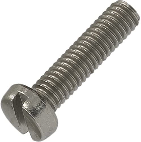 AERZETIX C60014 Tornillos Metal Cabeza Cilíndrica M4x16mm 20 Piezas | Huella S Ranurada, DIN 84, Acero Inoxidable A2, Color Plata