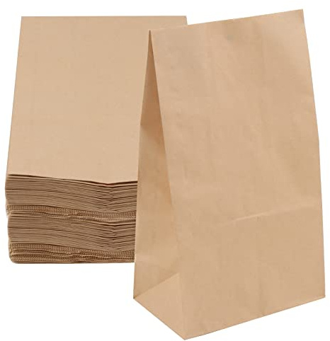 JOIKIT 100 Stück 18 x 11 x 32 cm Kraftpapiertüten, braune Papiertüten, Kraftpapier-Lunch-Taschen für Sandwich, Süßigkeiten