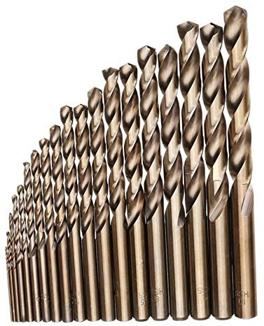 BAtlam Juego de Brocas de Cobalto M35, Broca de Longitud de Broca balt HSS, con Carcasa de Metal, para perforación de Metal de Madera de Acero Inoxidable (Color : 25pcs Drill Set) (25pcs Drill Set)