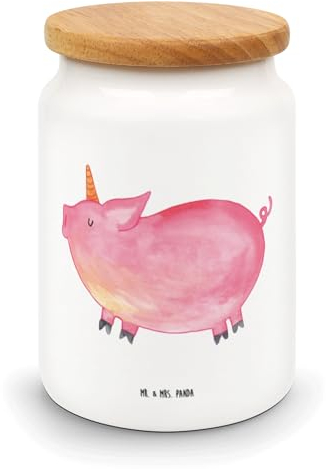 Mr. & Mrs. Panda Keksdose Einhorn Schwein - Geschenk, Unicorn, Vorratsglas, Dose, keksdosen, English, Spaß, Vorratsdosen, Party, zuckerdose, keramikdose