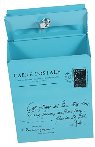 FOYTOKI Cassetta Postale Da Parete Vintage Con Serratura Stile Retro Per Esterni e Interni Facile Da Installare Design Decorativo Con Lettere Inglesi Per Famiglie e Uffici
