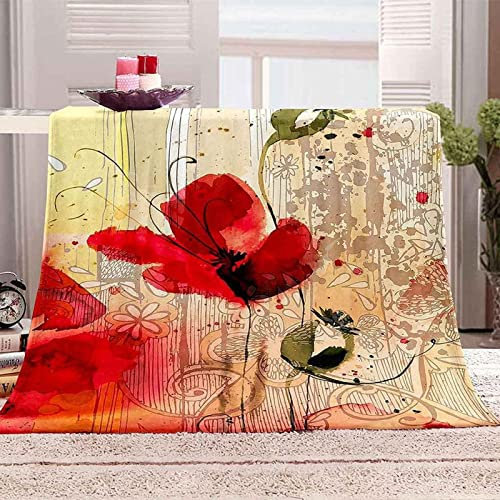 okoikfc Kuscheldecke Flauschig 220x240 cm 3D Rot Decke Fleecedecke - Wohndecke, Sofadecke XXL, Decke Couch Blanket, Kuscheldecke Große, Sofa überwurfdecke