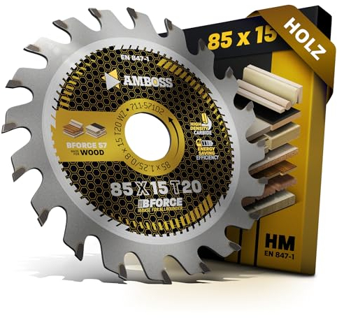 HM Kreissägeblatt 85x15 Z20 Wechselzahn für Akku Holz - Feinschnitt. AMBOSS WERKZEUGE® Sägeblatt 85mm komp. zu Bosch GKS 12V-26. Bosch GKS 10.8. Makita HS 300 301. Worx Versacut 420. WESCO uvm.