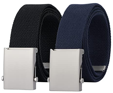 JasGood Canvas Web Gürtel für Herren Verstellbarer Stoff Militärgürtel mit Metallschnalle, 3,8cm Breite
