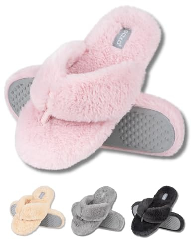 soxo Peluche Zapatillas De Casa Mujer Pantuflas Verano Invierno Babuchas Women Slippers Chanclas De Felpa 35/36 Rosa
