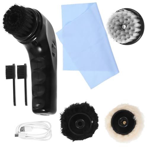 Holibanna Cireuse À Chaussures Brosse Électrique Rechargeable pour Nettoyer Les Chaussures Kit Complet Brosse À Polir Chiffon De Nettoyage Design Ergonomique Couleur Aléatoire