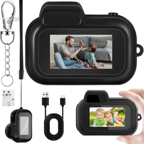 Yechiry Keychain Camera, 1080P 2MP Mini Camera Keychain, Thumb Sized & World's Smallest, Micro Video Camera Camcorder with 100 Mins Battery Life, Ideal for Toddler, Students, Kids