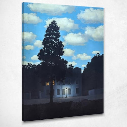 CheQuadro! L'impero delle luci Magritte, quadro grande stampa su tela di alta qualità, fine art, intelaiato pronto da appendere bsa19-50x70 cm