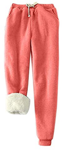 Damen-Leggings mit hoher Taille, Fleece-gefüttert, dünne Farbe, groß, warm, locker, Show, Damenhose, Füllung, verdickte Hofhose, Wander-Leggings für Damen, UK, wassermelone, 4XL