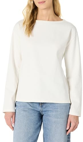 Amazon Essentials Damen U-Boot-Ausschnitt Langarmshirt aus Schwerer Baumwolle für Herbst und Winter