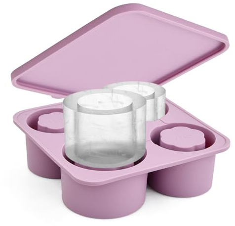 Marjoramy Moldes de Hielo Cilíndricos Huecos, Molde de Silicona para Cubitos de Hielo Cilíndricos Grandes, Moldes de Hielos para Stanley Ice Mold Maker, Molde de la Bandeja del Cubo de Hielos con Tapa