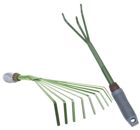 UPKOCH 2 Piezas Rastrillo De Tres Garras Rastrillos De Jardín para Cultivador Manual Herramienta Multiusos para Exteriores para Jardinería