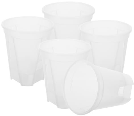 HIAKDOFT Macetas de Autorriego Transparentes 5 Piezas para Plantas de Interior Diámetro Diseño Moderno Riego Automático para Decoración de