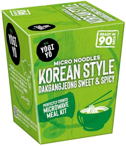 Yogiyo takeaway style microwavable Instant Noodle Pot - Korean Sweet & Sour Dakgangjeong, Authentic Korean Flavours, Multipack 6 x 177g pots, instant meal