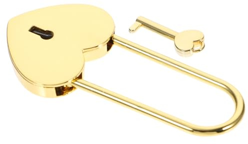DONFAMDS Petit Cadenas Cœur Doré avec Clé Serrure pour Boîte de Rangement de Voyage et Journal Design Élégant et Sécurisé pour Bagages Coffrets Sacs à Dos et Valises