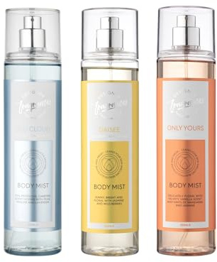 Designer Fragrances 3 Pack Assorted Bundle - Blu Cloud - Daisee - Only Yours - Women's Feminine Body Mist Sprays For Silky Soft, Beautifully Smelling Divine & Fresh Skin, Great Gifts - 250ml