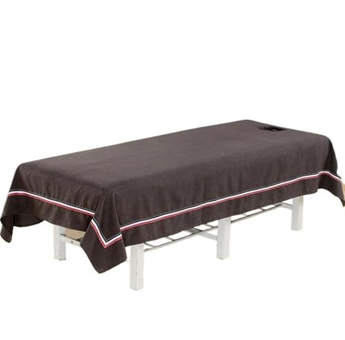 5 st solitt tjockt bomulls skönhetssalong sänglakan madrassöverdrag spa massagebord överkast mjukt med/inget hål (06, 120 x 230 cm med hål)