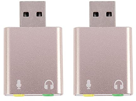 ISTOVO 2X USB Tarjeta de Sonido 7.1 Externo USB A Jack 3.5mm Auriculares Adaptador Estéreo Audio MicróFono Tarjeta de Sonido para Ordenador Personal Computadora Ordenador PortáTil