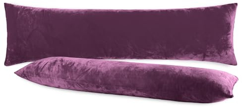 BaSaTex Plüsch Kissenbezug, 40x145 cm, Lila | Winter Plüsch, Kuschelig Weich, Für Seitenschläferkissen, Öko_Tex Zertifiziert