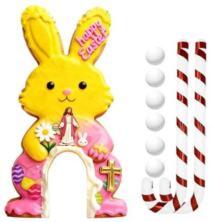 Zxpjkyu 2 Stück Toy Golf Club Set für Kinder Golfschläger Set mit Bällen Aus Holz Und PP Partyspiel mit Bunny Thema Dekoration für Familienfeier Osterparty Wo, Style B