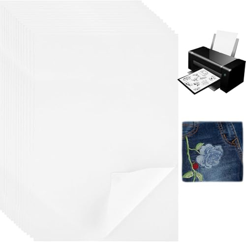 Generisch A4 Stickvlies Wasserlöslich Selbstklebend 20PCS, Stickvorlagen Wasserlöslich Druck- oder Zeichenmuster möglich, Stickereipapier für Hand- und Maschinenstickereien