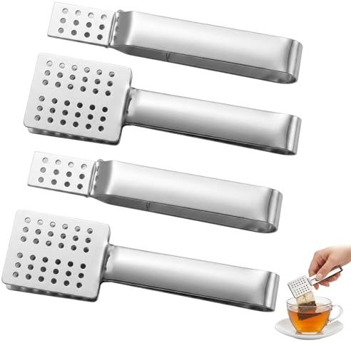 4Pcs Tea Bag Squeezer, Teabag Squeezer Tool, Tea Bag Tongs for Effortless Tea Extraction, Ideal for Tea Bags and Loose Leaf Tea