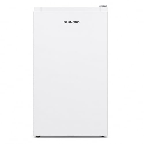 BLUNORD Frigorifero Monoporta Compatto 85 Litri, Mini Frigo Silenzioso 40 dB, Classe Energetica E, Cella Freezer, Porta Reversibile, 2 Ripiani in Vetro, White