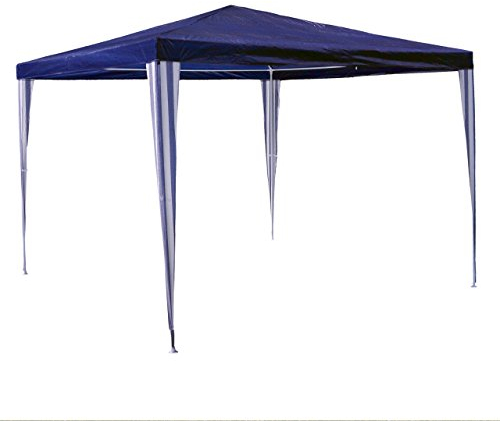Nexos GM36001 PE-Pavillon Partyzelt für Garten Terrasse Markt Camping Festival als Unterstand und Plane, wasserdicht 3 x 3 m blau