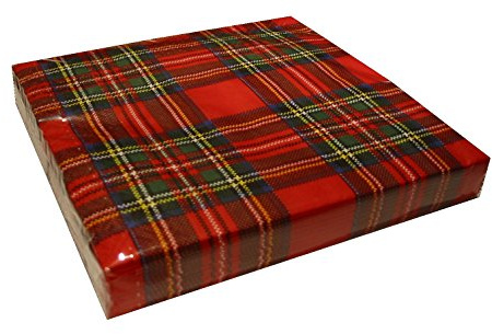 Royal Stewart Tartan Plaid red Check Tissue Paper serviettes/Napkins 20 per Pack