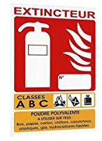 Panneau signalétique extincteur abc