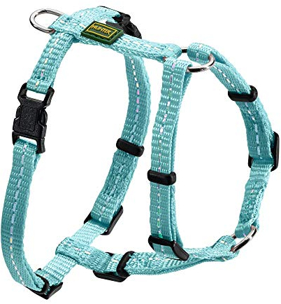 HUNTER TRIPOLI Hundegeschirr, kleine Hunde, Nylon, reflektierend, robust, S, hellblau