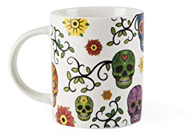 Excelsa Calavera Taza Mug, Porcelana, Blanco