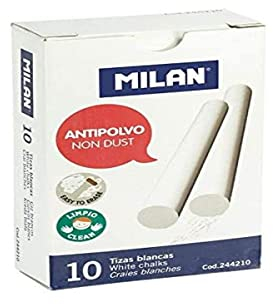 MILAN Kreide aus Calciumcarbonat, weiß, rund, staubdicht, 244210, 10 Stück