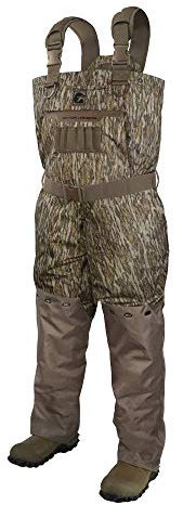 Gator Waders Mens Shield Insulated Chest Duck Hunting Waders for Men with Boots Waterproof Breathable Camo Waiters for Waterfowl Hunting (Regular 10, Mossy Oak Bottomland)
