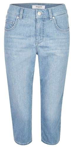 ANGELS Slim Fit Jeans Capri-Jeans Anacapri im Used-Look mit Label-Applikationen