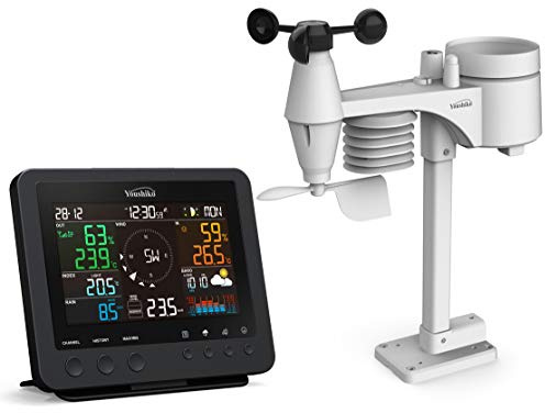 Youshiko YC9466 Weather Station (Official 2026 UK Version) RC Professional 7-in-1 Wireless Sensor, Wind speed & direction, Rainfall Temperature, Humidity, UV index, Light intensity reading