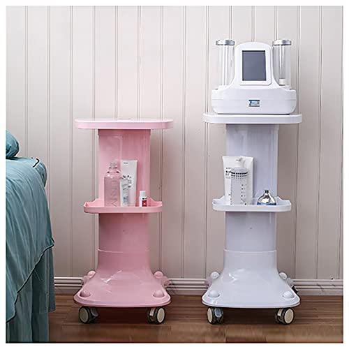 WANGPP Kosmetikwagen Beauty Salon Trolley, Schönheitsrollwagen, Professioneller Schönheitsrollwagen Salonausrüstung ABS Salonwagen Friseurwagen Mit Rolle Und Tablett (Color : Pink)