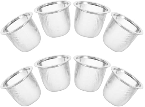 Luxshiny 8pcs Stainless Steel Infuser Basket Stainless Steel Water Jug Tea Leaf Infuser Metal Mesh Tea Strainer Tea Mesh Strainer Tea Coffee Strainer Brew Coffee Filter Tea Tea Teapot Snap