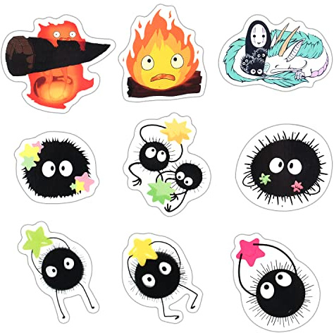 GTOTd Soot Cute Fridge Magnet Kühlschrankmagnet (9 Stück) | Anime Dekoration Stoßstangen Aufkleber Kühlschrank Metallmagnet Flexibel Wiederverwendbar Magnetisches Vinyl