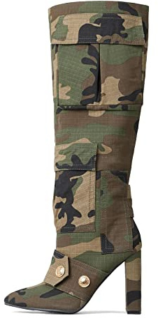 Arqa Kniehohe Damenstiefel zum Umschlagen, Stiefel mit verdecktem Keilabsatz im Haifisch-Look, Stiefel zum Hineinschlüpfen mit weitem Schaft, modische Party-Stiefeletten mit mandelförmiger Spitze