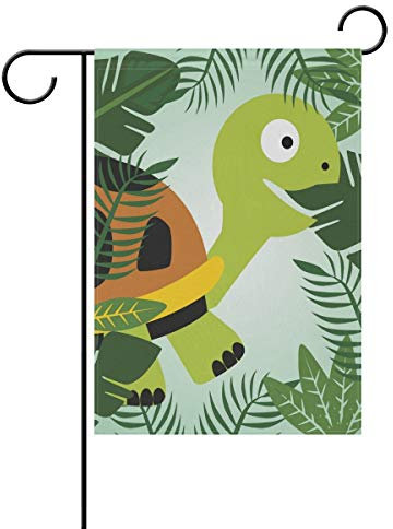 Drapeau d'extérieur motif tortue de mer avec feuilles de palmier - Résistant aux UV - Drapeau de jardin amusant pour fête de Noël - 70 cm x 102 cm
