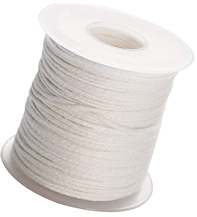 Stoppini per candele,Rotolo di stoppini per candele in cotone da 200 piedi | Rocchetto di intrecciato per la fabbricazione di candele fai da te, solo per candele, senza Bexdug