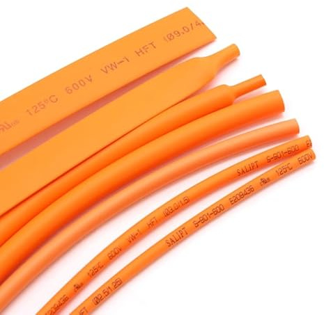 ICOBES 1M Orange Dia 1 2 3 4 5 6 7 8 9 10 12 14 16 20 25 30 40 50 mm Heat Shrink Tube 2:1 Polyolefin Thermal Cable Sleeve Insulated (Color : Orange, Size : 20mm x 1 Meter)